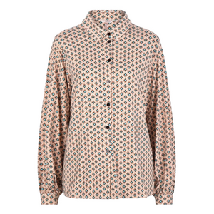 Esqualo tan geometric print shirt